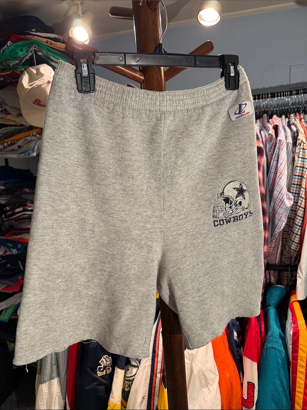 Logo Athletic Gray Cowboys Graphic Athletic Shorts
